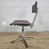 Vintage skai/metal adjustable industrial office chair (40s)