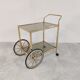 Brass faux bamboo drinks  trolley, 1970s