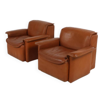 Cognac Leather De Sede DS-12 Armchair set of 2
