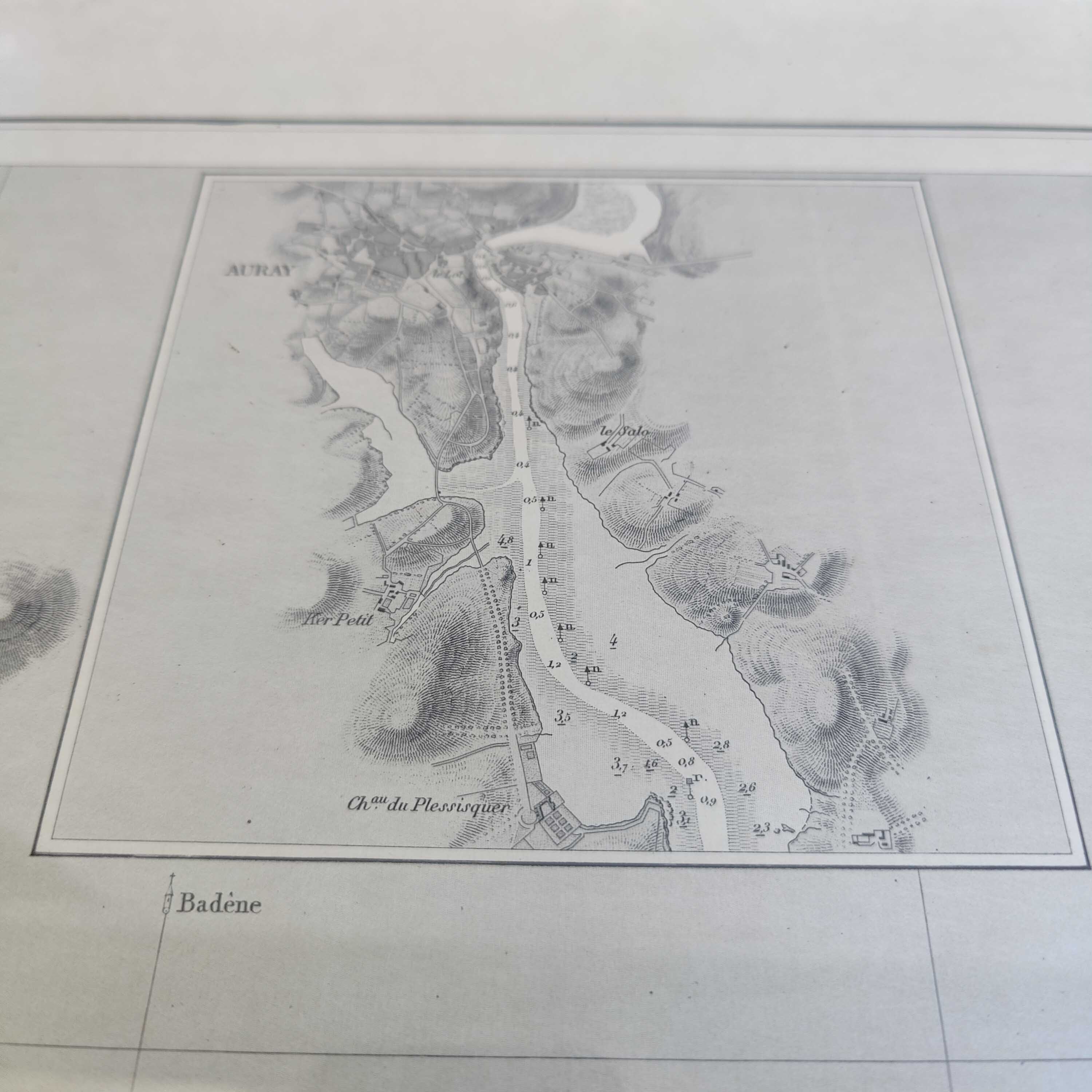 Old map Gulf of Morbihan Brittany 107 by 77cm