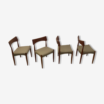 4xDanish Teak Dining Chairs by Bernard Petersen 1960s