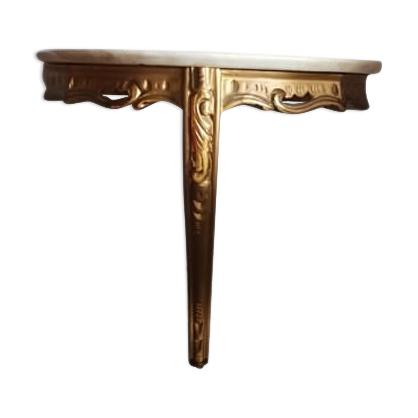 Italian golden and marble console table, 1950