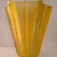 Art Deco yellow glass star-shaped vase Walther Glas Germany