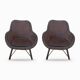Pair of Joe PMP furniture armchairs in anthracite grey fabric.