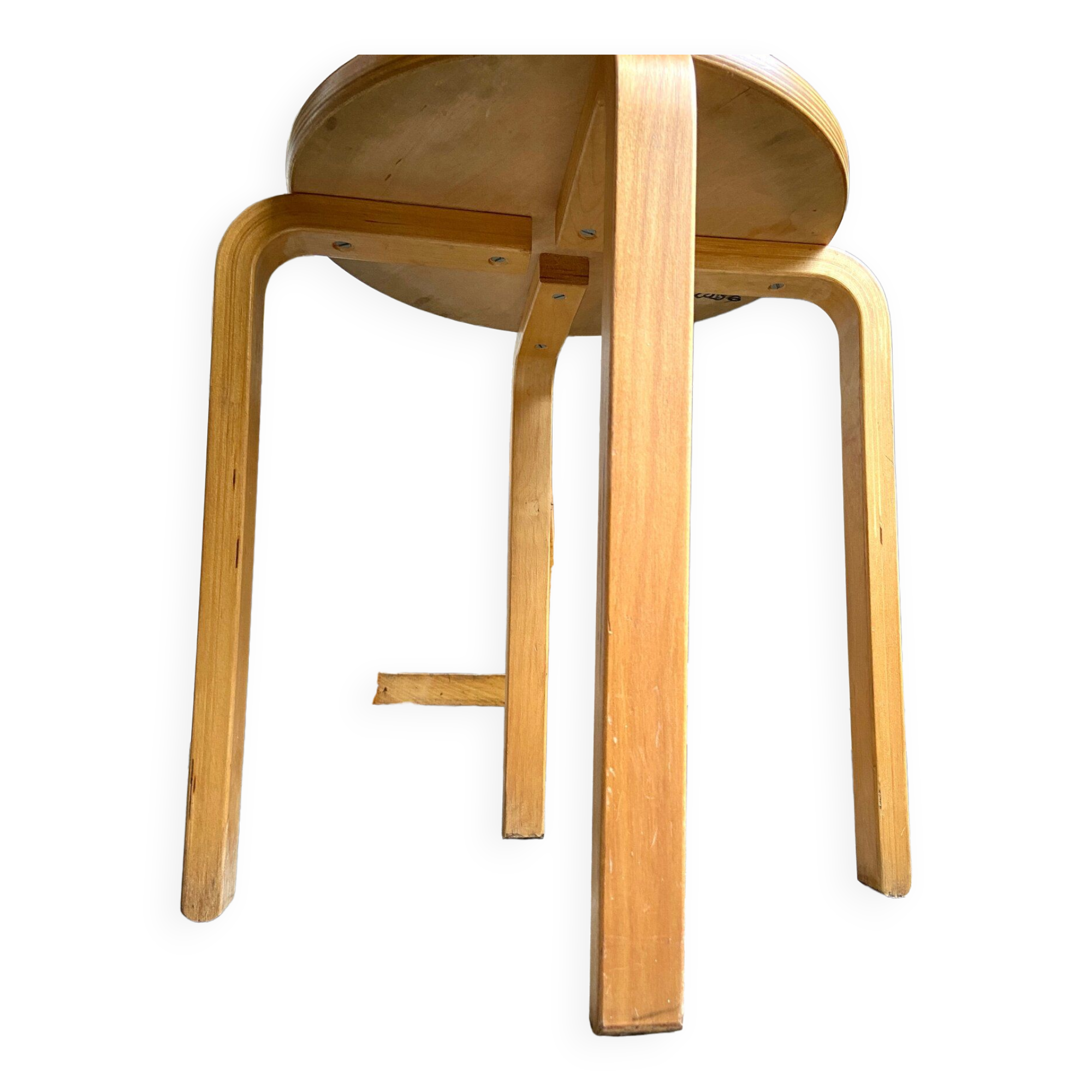Light wood stool