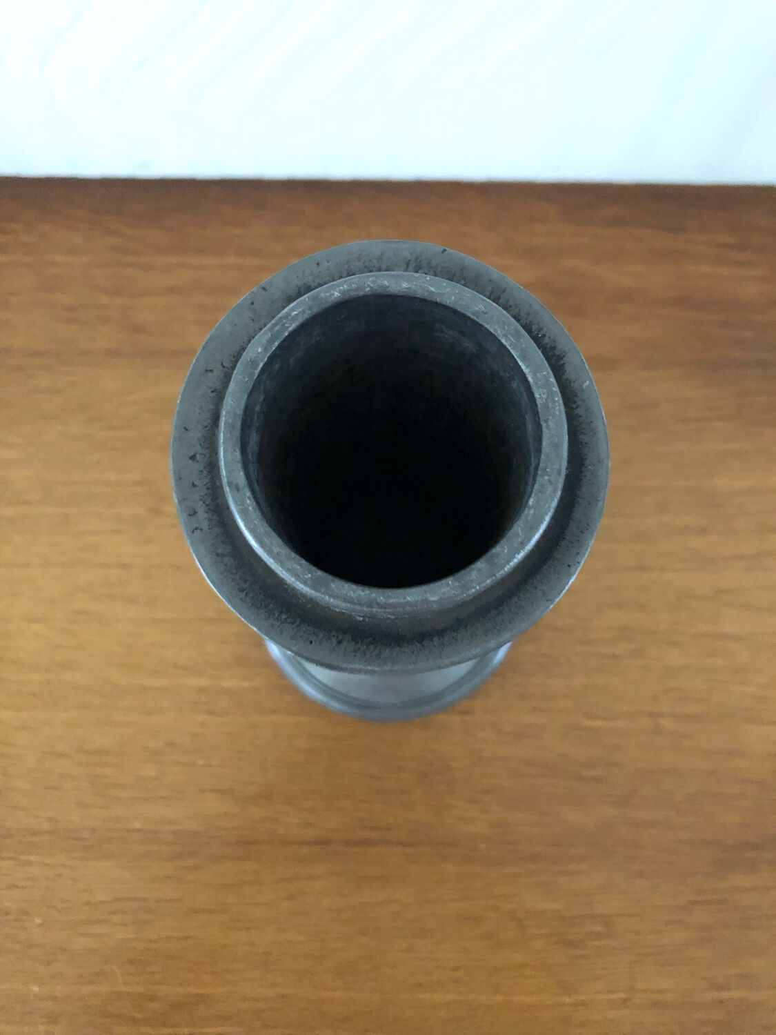 Antique pewter candle holder