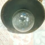 Brass cord wood glass suspension
