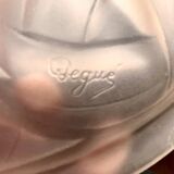 Suspension signed Degué, wet glass basin, white, signed Degué