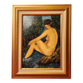 Oil painting on canvas Female nude framed signed