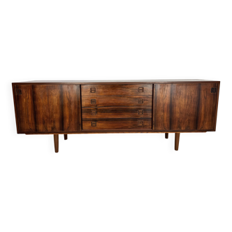 Buffet vintage danois en palissandre avec portes coulissantes en teck, datant des années 1960.