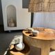 Rattan pendant lamp in the shape of a flower