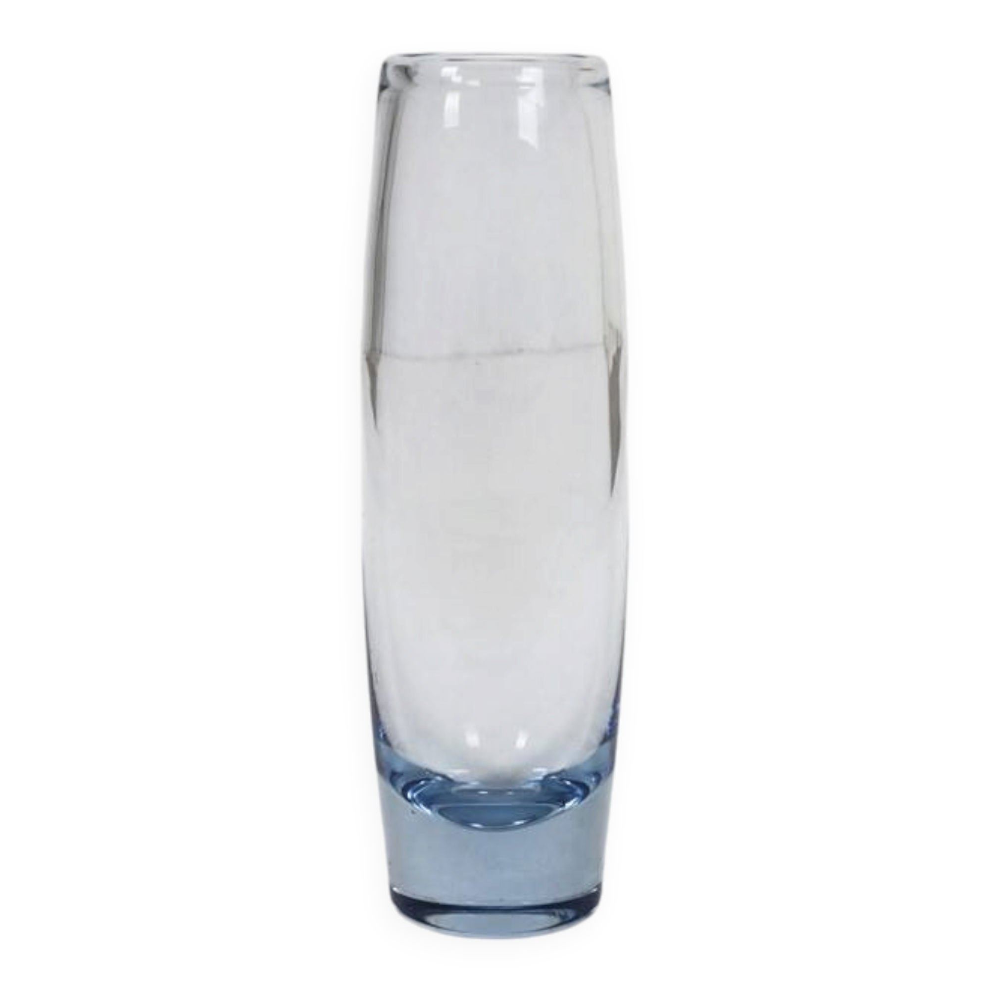 Handmade glass vase by Per Lütken for Holmegaard / “Akva” / “Rondo” / Mid-century Danish modern design