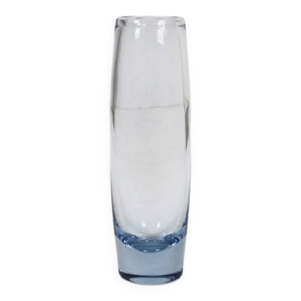 Handmade glass vase by Per Lütken for Holmegaard / “Akva” / “Rondo” / Mid-century Danish modern design