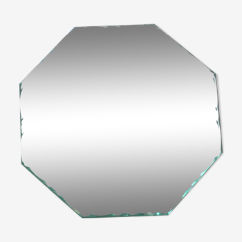 Octagonal beveled mirror, 18 cm