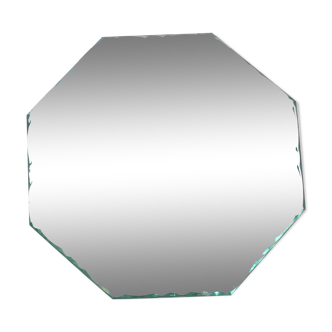 Octagonal beveled mirror, 18 cm