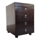 Caisson de bureau à roulettes en palissandre, années 70-80