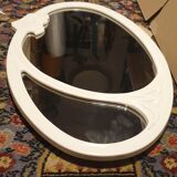 Oval cast iron mirror