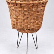 Large antique woven wooden basket – Artisan basketry