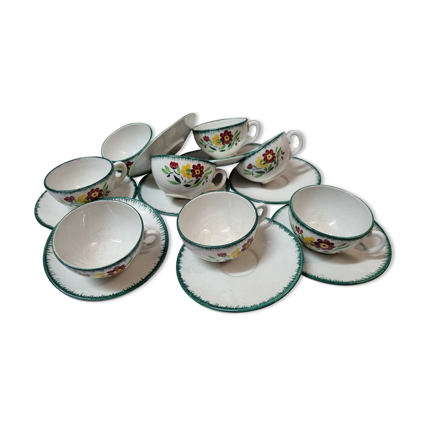 8 coffee cups Lunéville from 1940/50