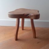 Wooden tripod stool - 50s brutalist design