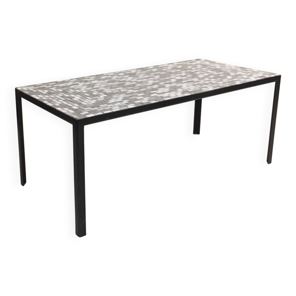 Table basse en céramique grise années 60