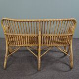 Vintage sofa Belse 8 rattan, 2 seater, Dutch Design, 1950