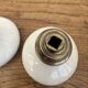 2 Large round porcelain door handles with pink flower decoration diameter