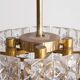 Suspended glass and brass lamp by Carl Fagerlund for Orrefors, Sweden, 1960.
