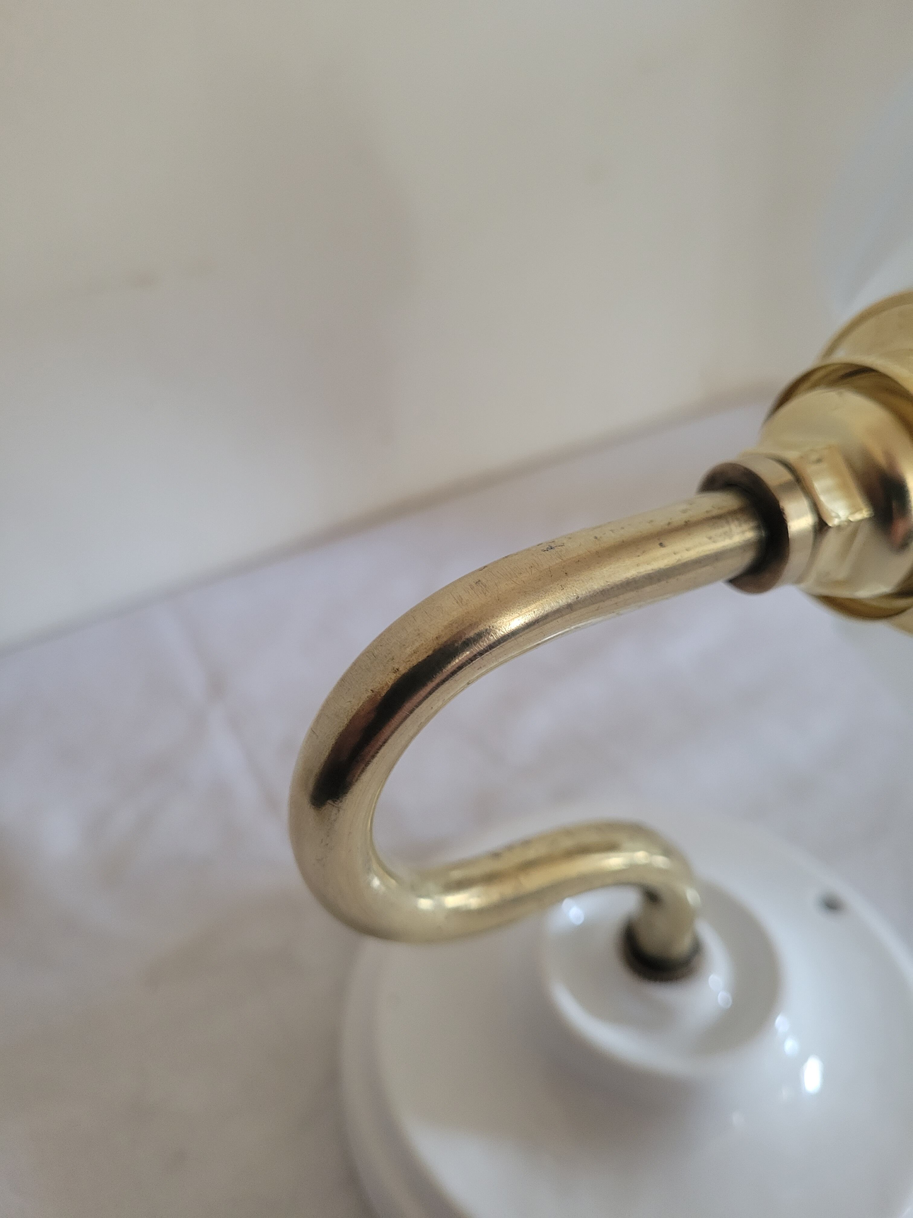 Brass flower and frosted glass sconce