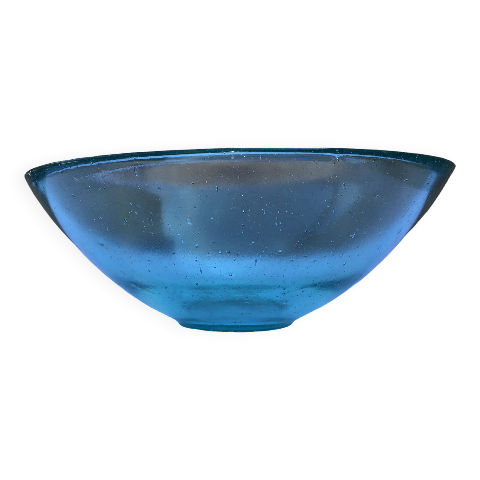 Antique bubbled blown glass salad bowl