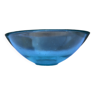 Saladier en verre soufflé bullé ancien