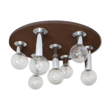 Vintage lamp of the 70s design in chrome glass space age