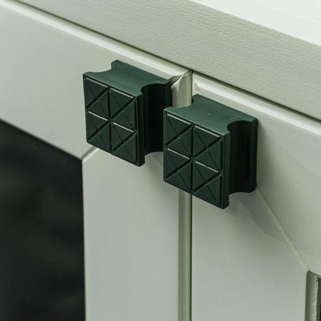 Buffet en legno inserti en pelle verde anni '60 vintage modernariato