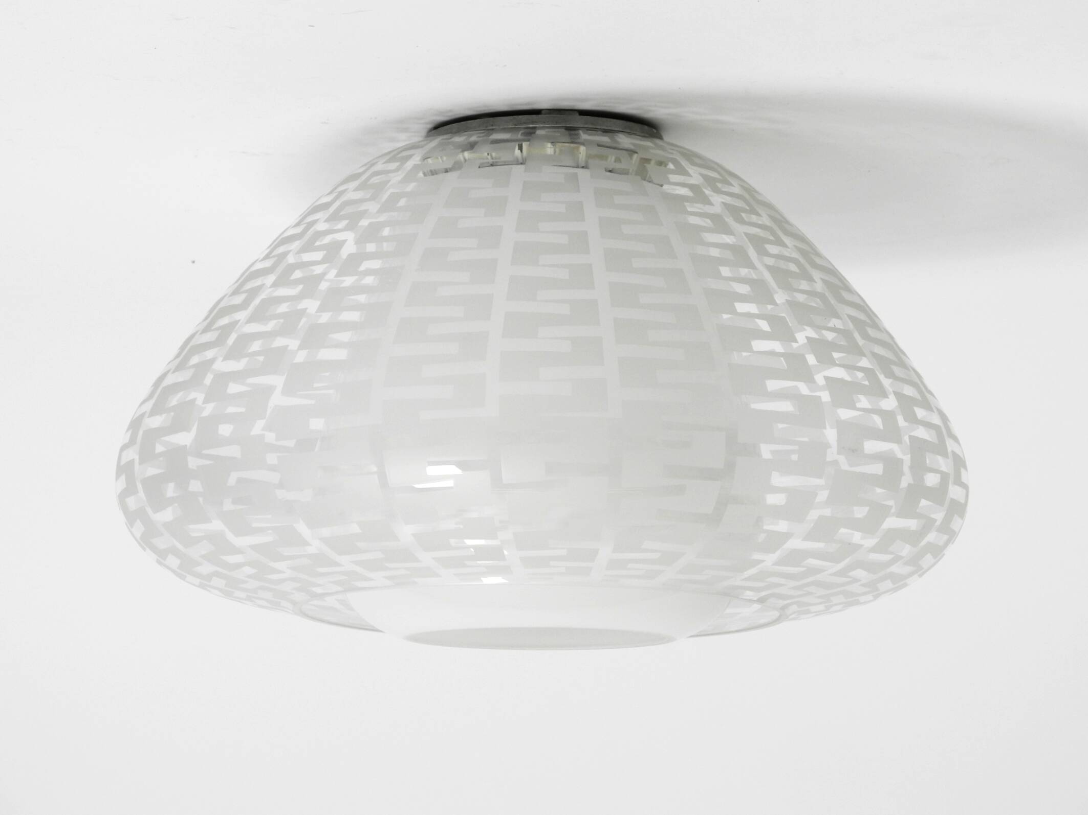 Original large Mid Century double glass ceiling lamp by Wilhelm Wagenfeld f