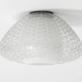 Original large Mid Century double glass ceiling lamp by Wilhelm Wagenfeld f