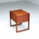 Scandinavian modern storage cabinet in teak with sled base Denmark 1960