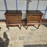 Paire de tables de chevet vintage des années 60 en chêne