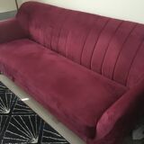 Red velvet sofa