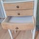 Vintage wooden bedside table with 3 drawers.