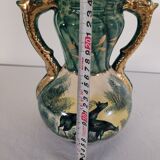 Old faience vase said to the "deer".
