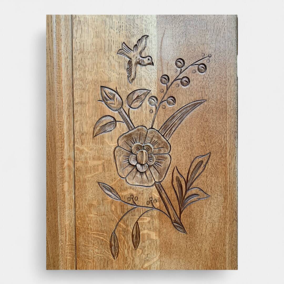 Parisian art deco hotel wardrobe in solid raw oak 1930