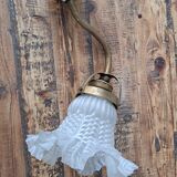 Gooseneck wall lamp with glass tulip shade