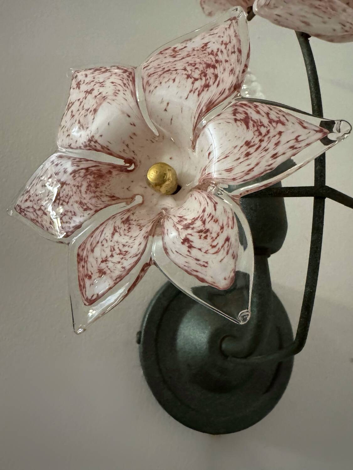 Murano floral wall lights from the 1970s