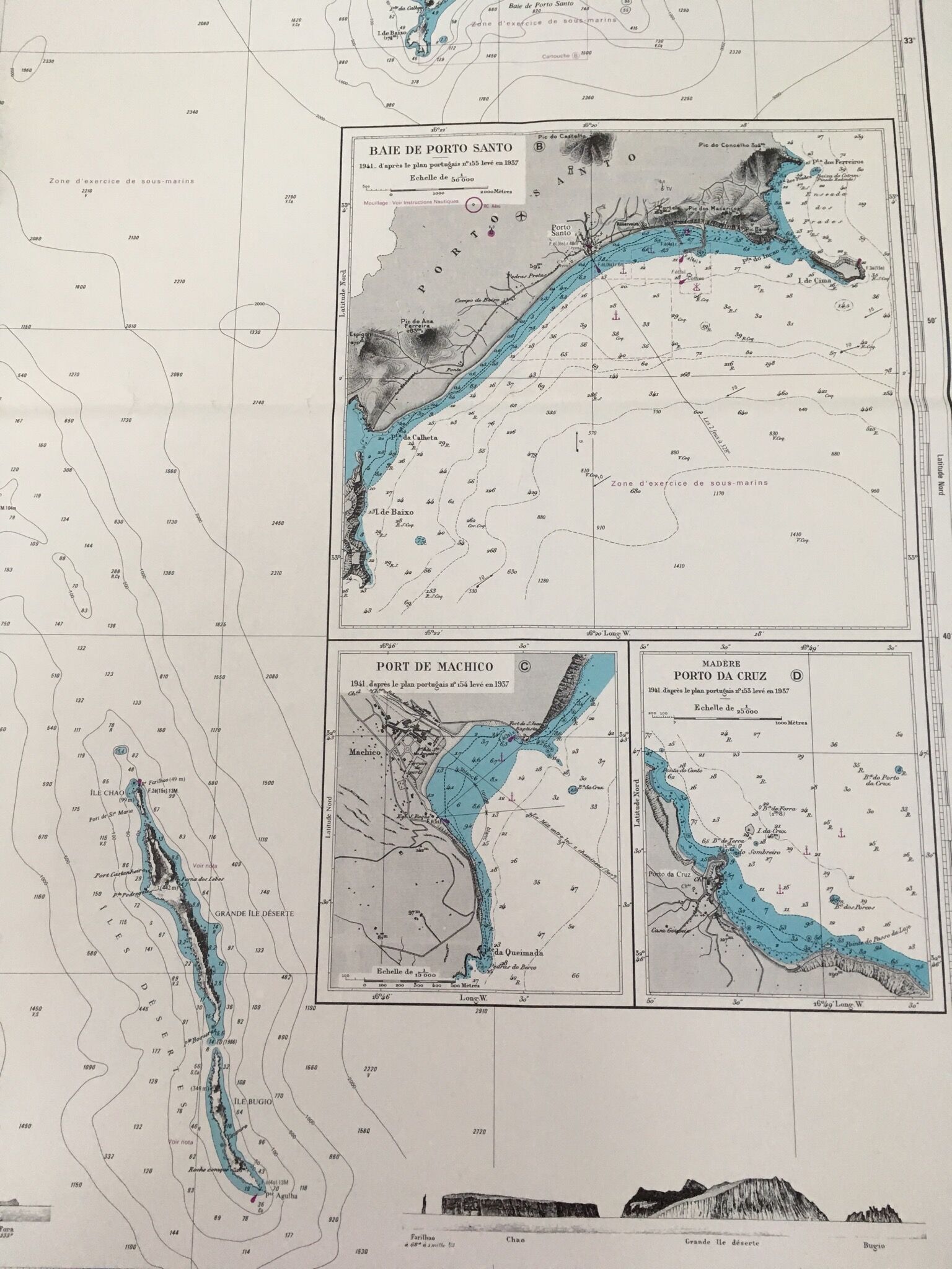 Ancient sea map of Madeira