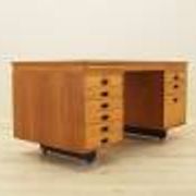 Bureau exécutif avec neuf tiroirs et surface extensible, placage de teck, Nipu, Danemark, années 1970