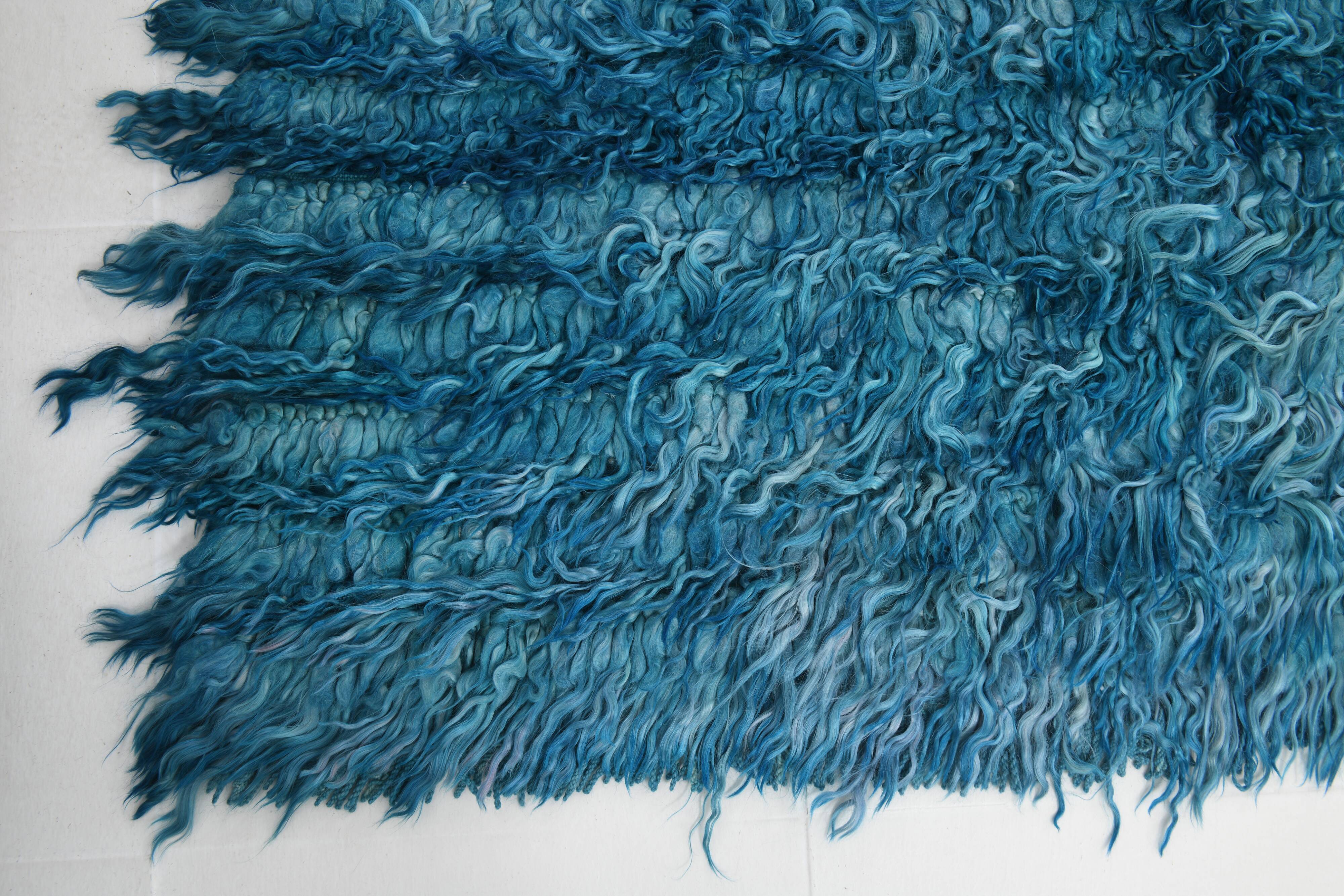 Long hairy bohemian kilim rug,268x325cm