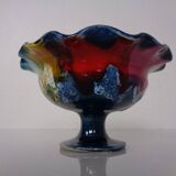 French multicoloured studio ceramic bowl from Vallauris, 1970s
