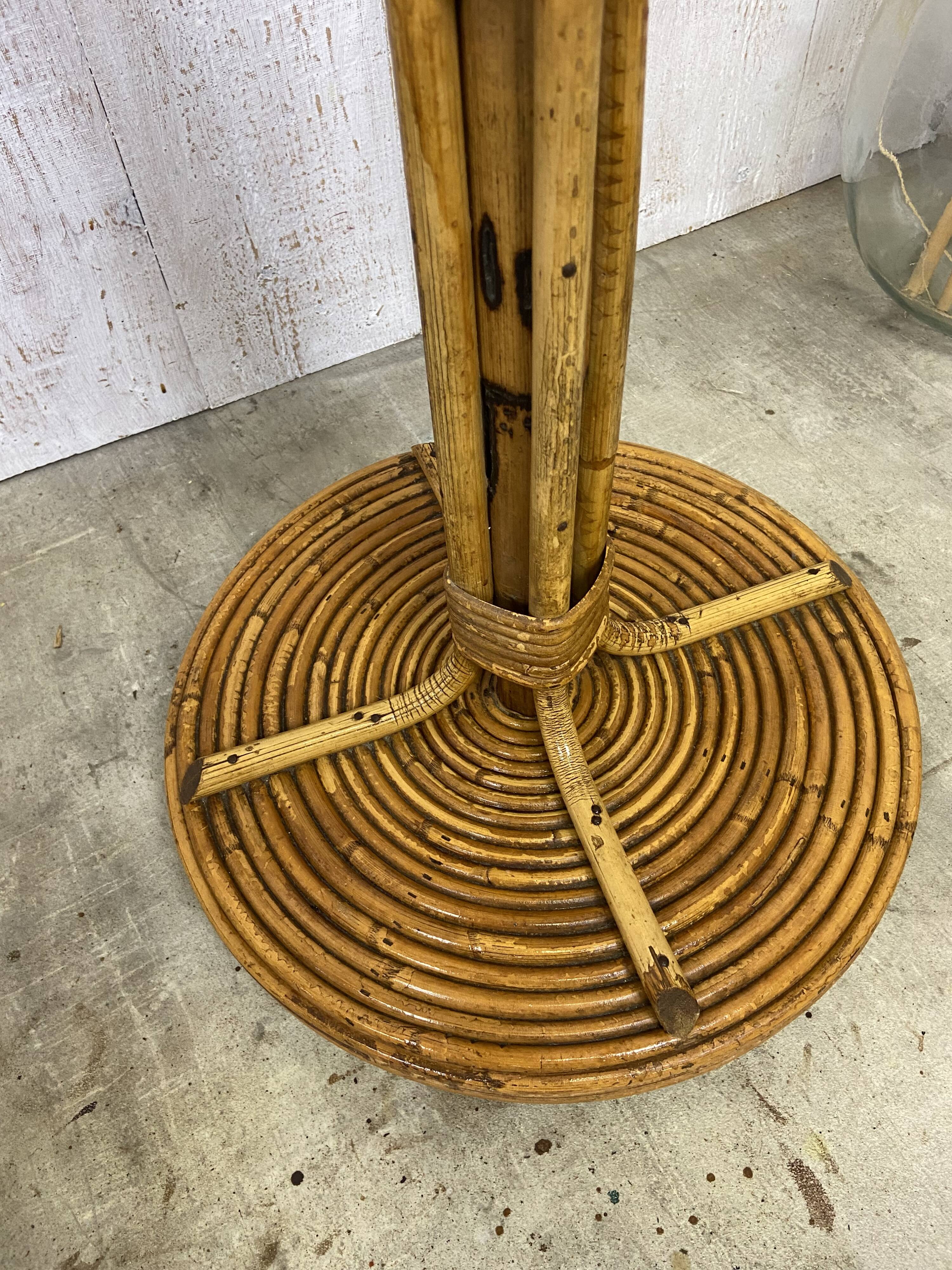 Vintage rattan coat rack