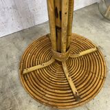 Vintage rattan coat rack