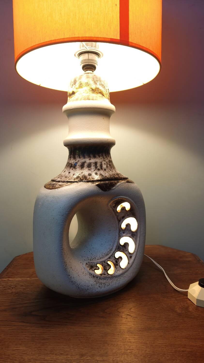 Fat Lav perforated ceramic lamp - vintage 1970